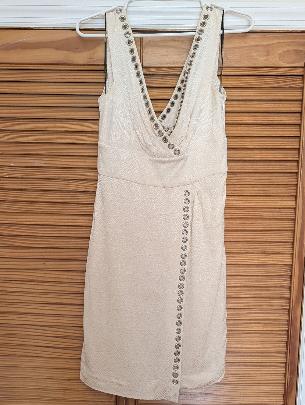 Catherine Malandrino White 100% Silk Grommet Cocktail Dress - Size 4 - Auth - Picture 7 of 16